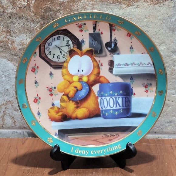 Danbury Mint Decorative Plate A Day With Garfield I Deny Everything 1978  Jim Da - Picture 12 of 12
